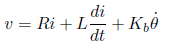 v=R*i+L*di/dt+Km*dtheta2/dt